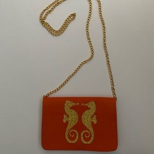 Silk Orange Seahorse Crossbody, Shiraleah Chicago